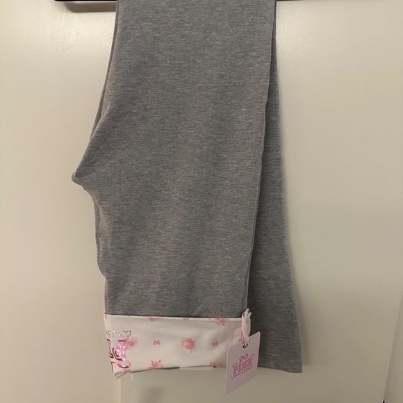 PINK X LoveShackFancy Cotton Foldover Flare Leggings - Picture 3 of 3